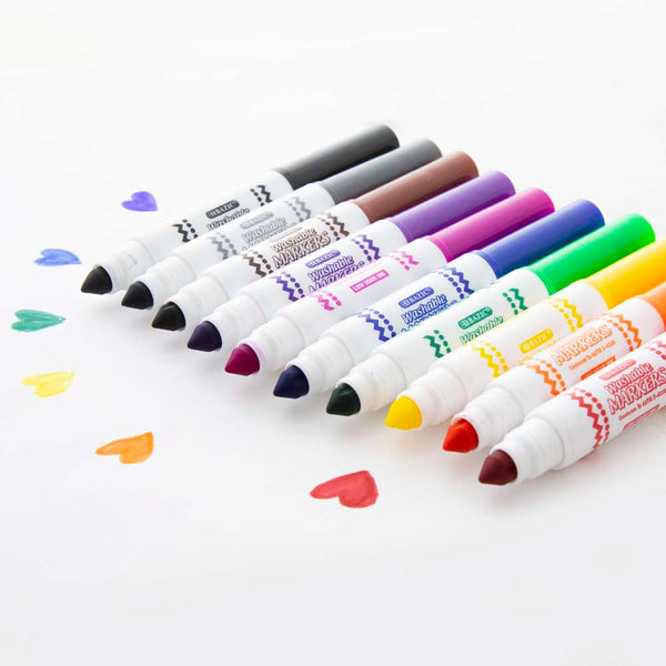 Bazic 8 Color Broad Line Mini Washable Markers