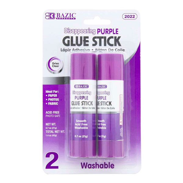 Avery Glue Stick Disappearing Purple Color Washable Nontoxic 1.27 oz. Permanent Glue Stic 6pk (98071)