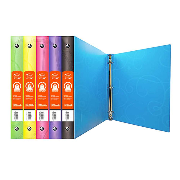 Left Pocket Portfolio Flap Three-Ring Poly Binder