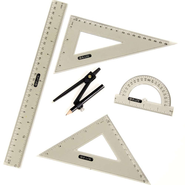 Enday 4-Piece Geometry Ruler Set