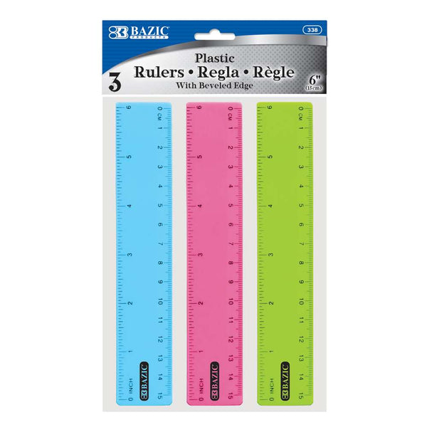 Double Bevel Plastic Ruler, 6 , Clear, 1 - City Market