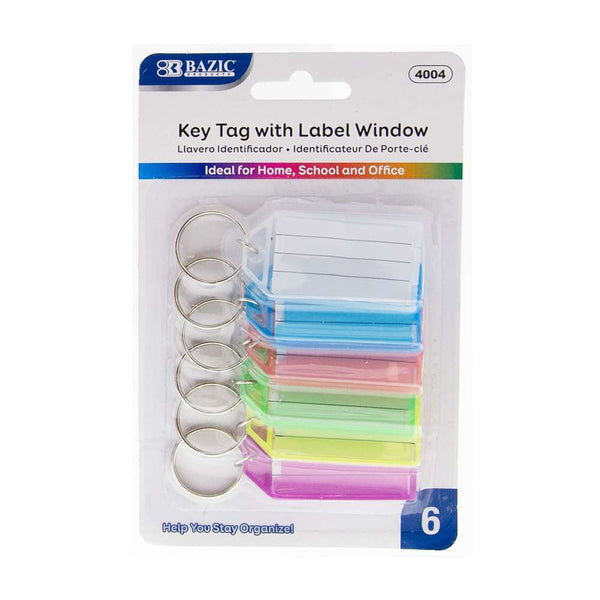 Bazic Key Tag with Label Window (8 / Pack)