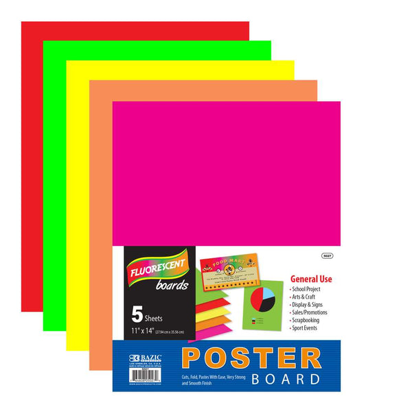 11 X 14 White Poster Board (5/Pack) - InStock Supplies