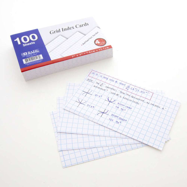 BAZIC Ruled White Index Card - 3 x 5 in, 200 ct