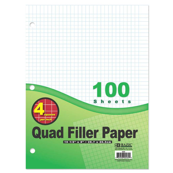 Neon Filler Paper, College Rule, 3 Hole Punched, 10.5 x 8, 100 sheets,  Assorted Colors