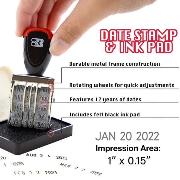 Date Stamp & Ink pad - Eds Box & Supply Co.