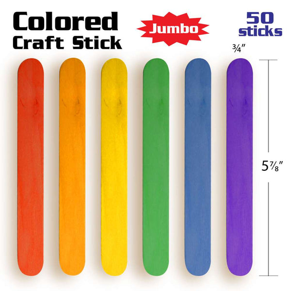 BAZIC Jumbo Colored Craft Stick (50/Pack) - Bazicstore