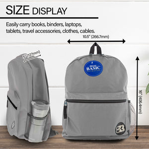 Basic 16" Gray Basic Backpack