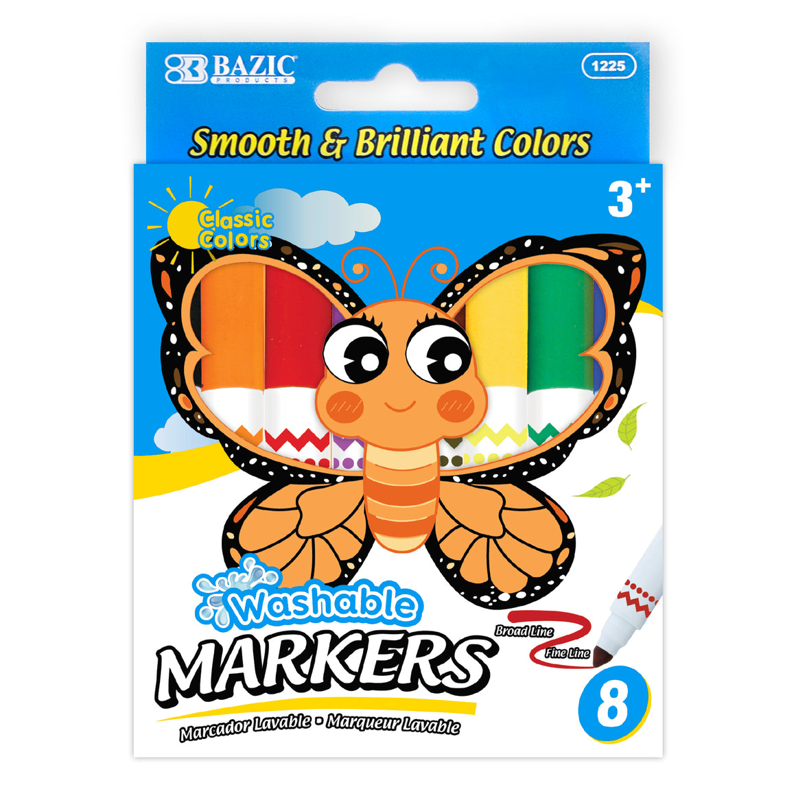 Washable Markers Broad Line Jumbo 8 Color