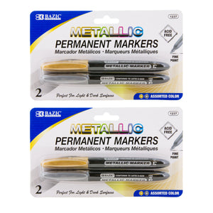 Silver & Gold Metallic Markers (2/Pack)