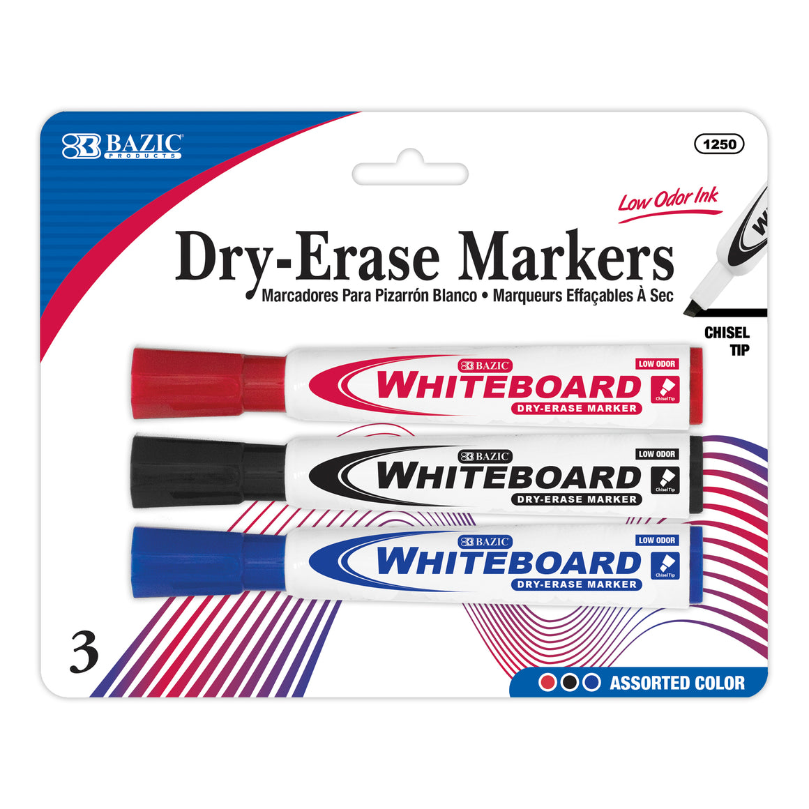 Chisel Tip Assorted Color Dry-Erase Markers (3/Pack)