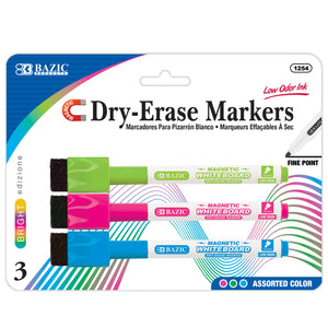 Magnetic Bright Color Dry-Erase Markers (3/Pack)