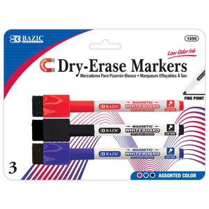 Magnetic Assorted Color Dry-Erase Markers (3/Pack)