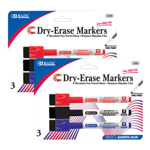 Magnetic Assorted Color Dry-Erase Markers (3/Pack)