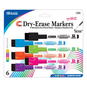 Magnetic Bright Color Dry-Erase Markers (6/Pack)