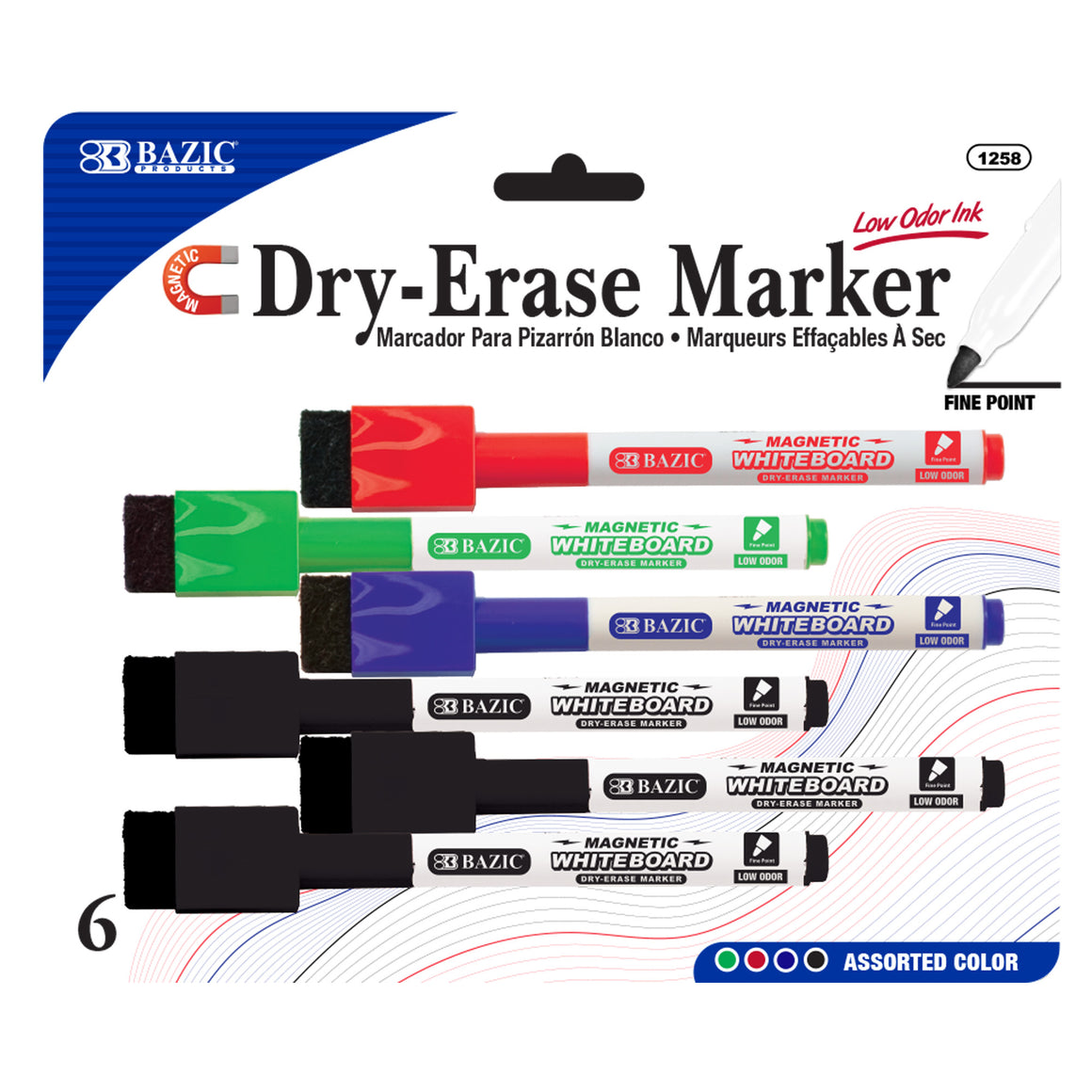 Magnetic Assorted Color Dry-Erase Markers (6/Pack)