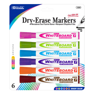 Chisel Tip Bright Color Dry-Erase Markers (6/Pack)