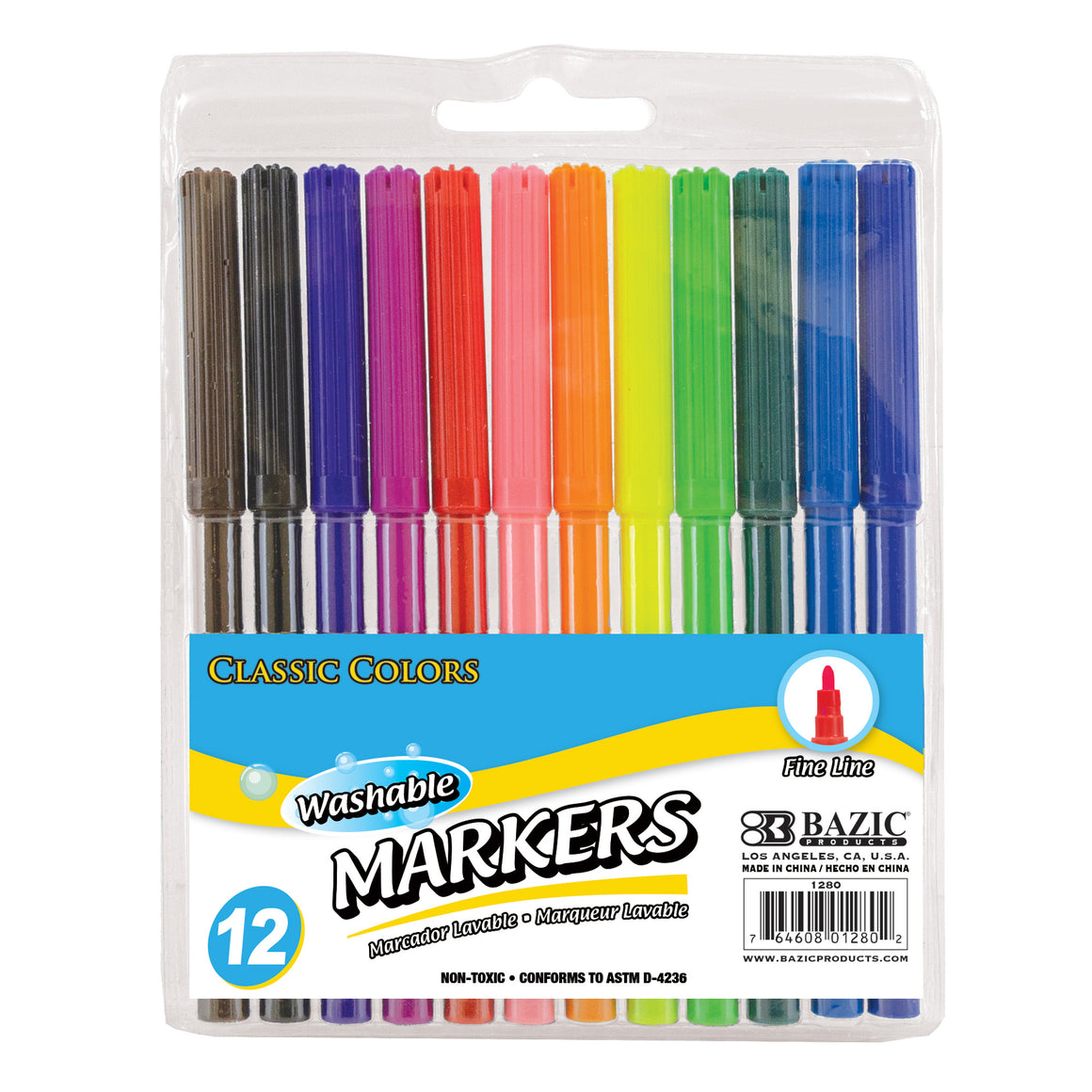 Fine Line 12 Classic Colors Washable Markers