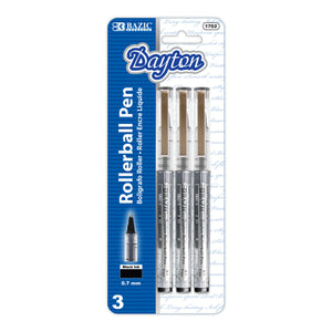 Dayton Black Rollerball Pen with Metal Clip (3/Pack)