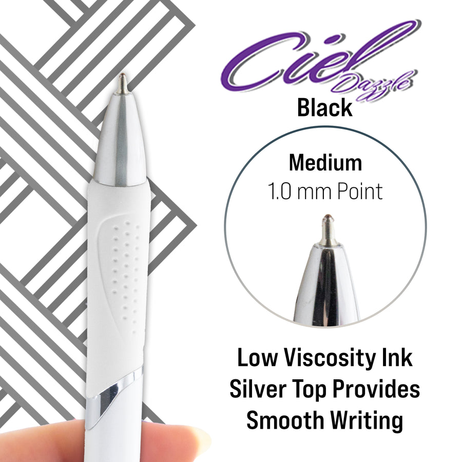 Ciel FUSE Tech Ink Retractable Pen w/ Rubberized Barrel & Metal Clip (2/Pack)