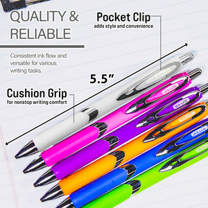 Ciel FUSE Tech Ink Retractable Pen w/ Rubberized Barrel & Metal Clip (2/Pack)