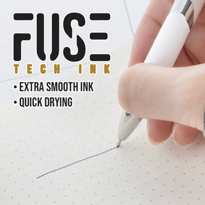 Ciel FUSE Tech Ink Retractable Pen w/ Rubberized Barrel & Metal Clip (2/Pack)