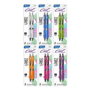 Ciel FUSE Tech Ink Retractable Pen w/ Rubberized Barrel & Metal Clip (2/Pack)