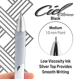 Ciel Chroma FUSE Tech Ink Retractable Pen w/ Rubberized Barrel & Metal Clip (2/Pack)