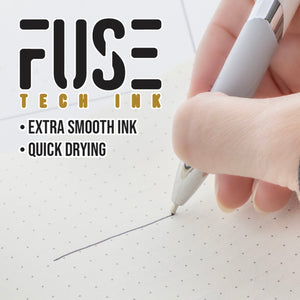 Ciel Chroma FUSE Tech Ink Retractable Pen w/ Rubberized Barrel & Metal Clip (2/Pack)