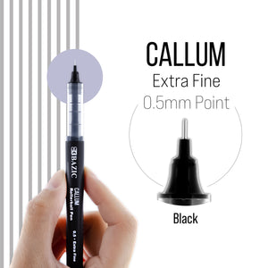 Callum Black Needle-Tip Rollerball Pen w/ Jumbo Ink Tank (2/Pack)