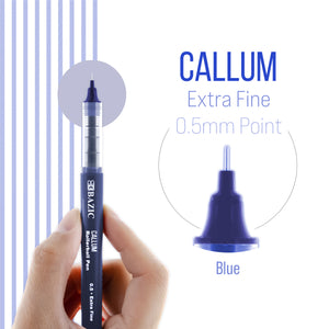 Callum Blue Needle-Tip Rollerball Pen w/ Jumbo Ink Tank (2/Pack)