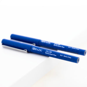 Callum Blue Needle-Tip Rollerball Pen w/ Jumbo Ink Tank (2/Pack)