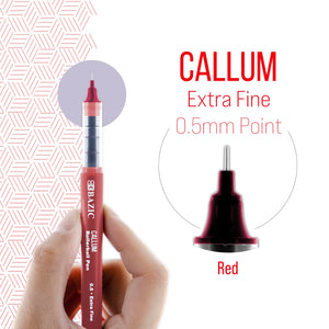 Callum Red Needle-Tip Rollerball Pen w/ Jumbo Ink Tank (2/Pack)