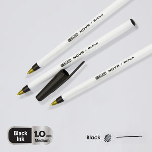 Nova Black Color Stick Pen (12/Pack)