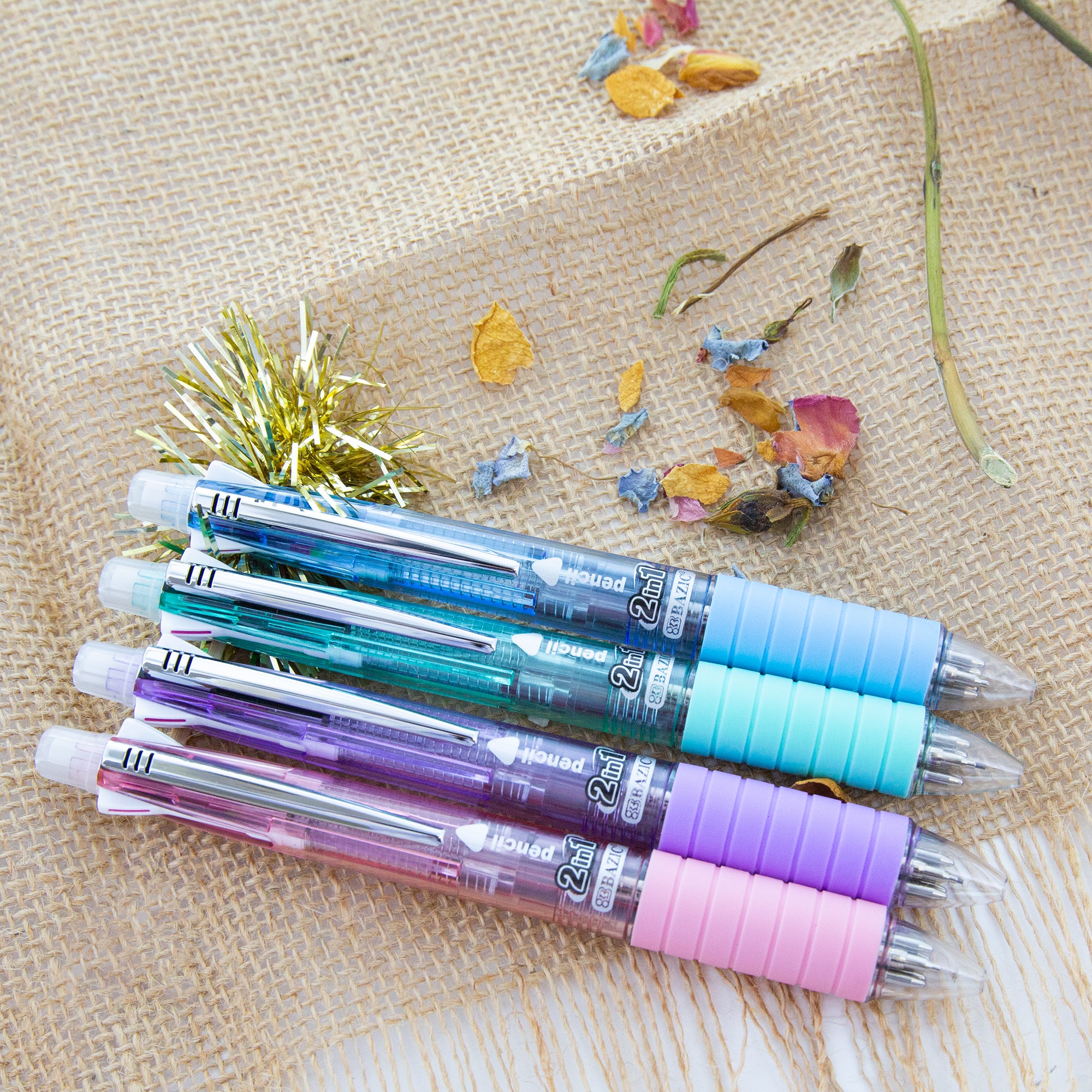Jumbo 10 Colour 10 In 1 Multicolour Retractable Click Ballpoint Pen Blue Or  Pink