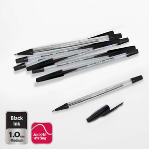 Pure Black Stick Pen (12/Pack)