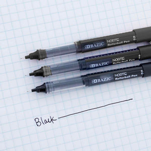 Norte Black Needle-Tip Rollerball Pen (3/Pack)