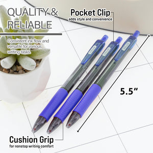 Optima Blue FUSE Tech Ink Retractable Pen w/ Grip (3/Pack)