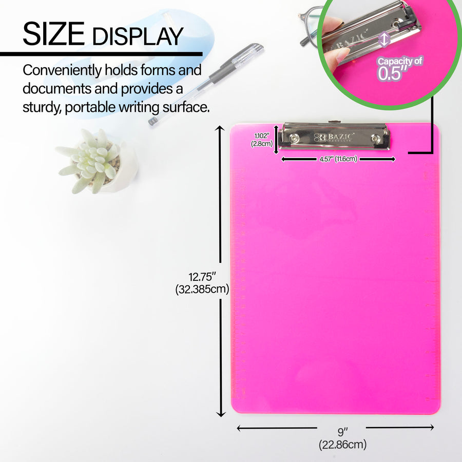 Plastic Clipboard Standard Size w/ Low Profile Clip