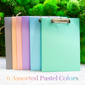 PVC Standard Clipboard Pastel Color w/ Low Profile Clip