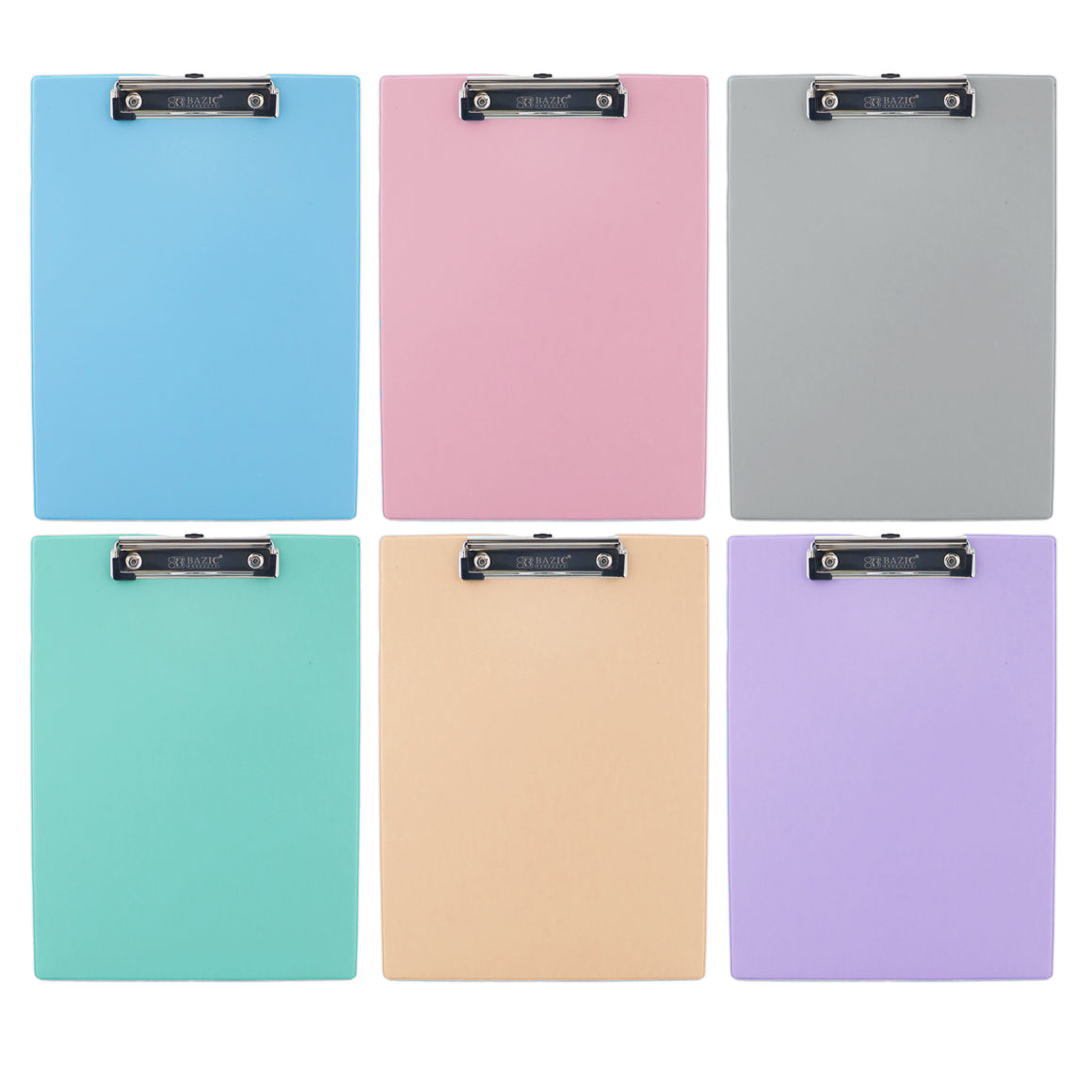 PVC Standard Clipboard Pastel Color w/ Low Profile Clip