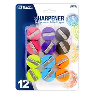 Single Blade Round Pencil Sharpener (12/Pack)