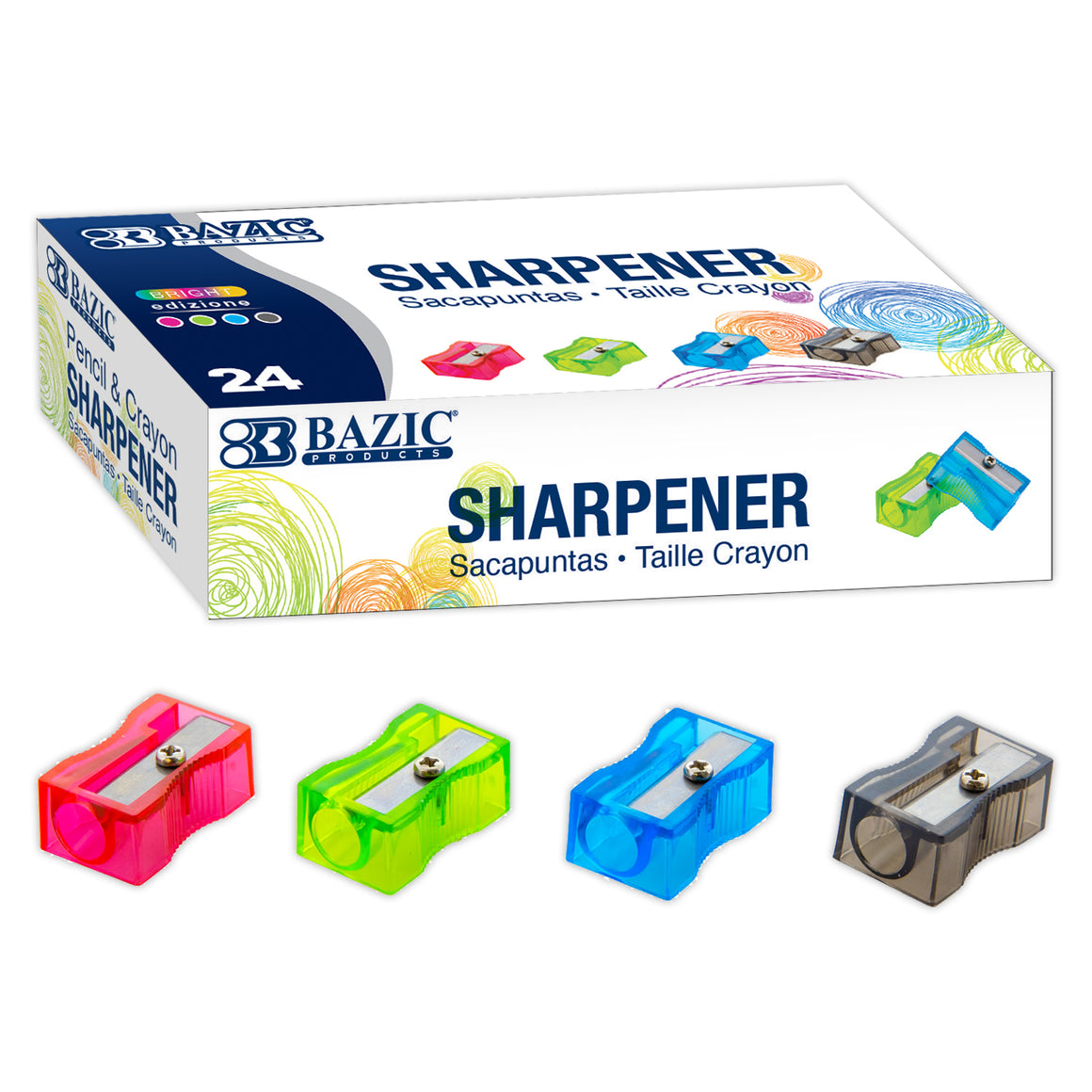 Single Blade Square Pencil Sharpener (24/Box)