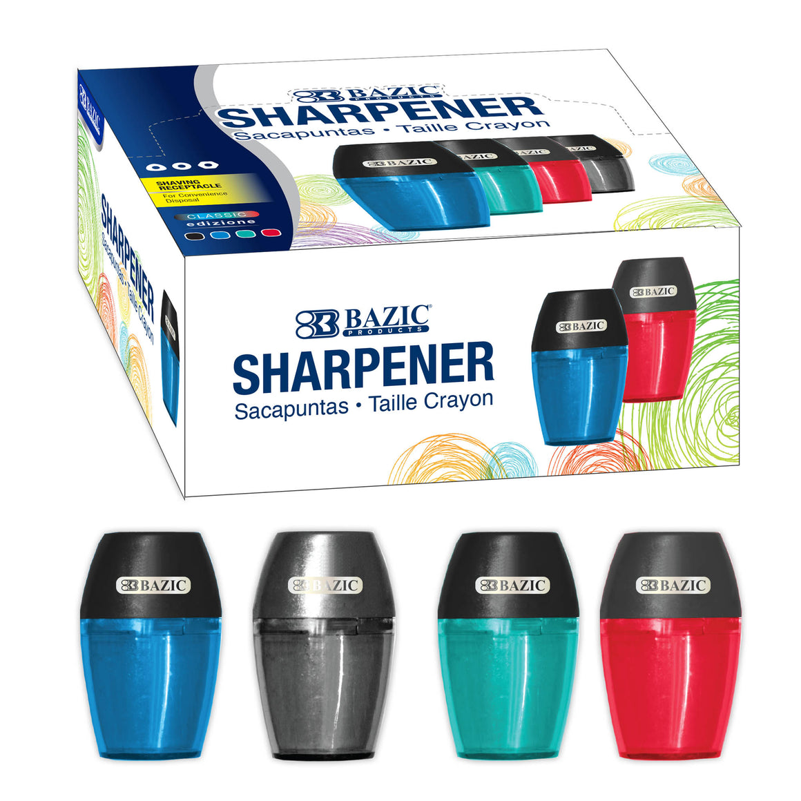 Single Blade Side Hole Sharpener w/ Receptacle