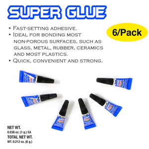 Super Glue 0.036 oz Single Use (1g)(6/Pack)