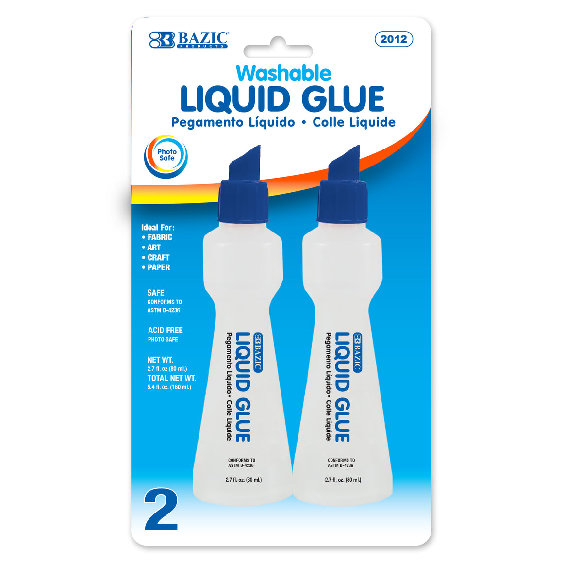 Clear Glue 2.7 FL OZ (80 mL)(2/Pack)