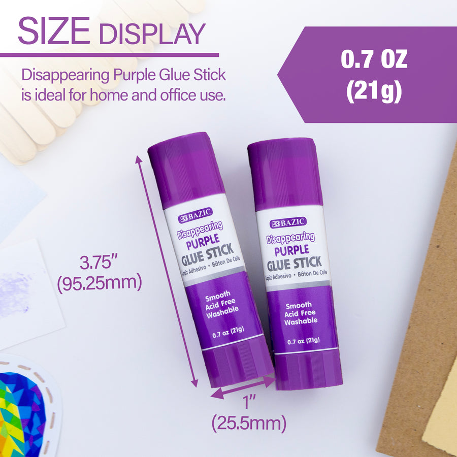 Glue Stick Washable Disappearing Purple 0.7 oz (21g)(2/Pack)