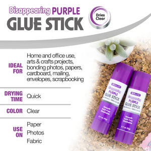 Glue Stick Washable Disappearing Purple 0.7 oz (21g)(2/Pack)