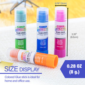 Glue Stick Washable 4 Colored 0.28 oz (8g)