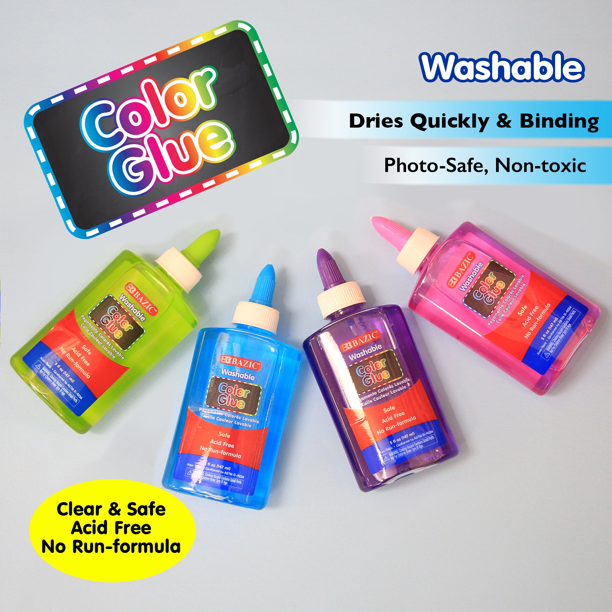  BAZIC Washable Clear School Glue 1 Gallon, Liquid Glues  Adhesive, for Making Slime Paper Art Crafts at School Home Office, 1-Pack :  Arts, Crafts & Sewing